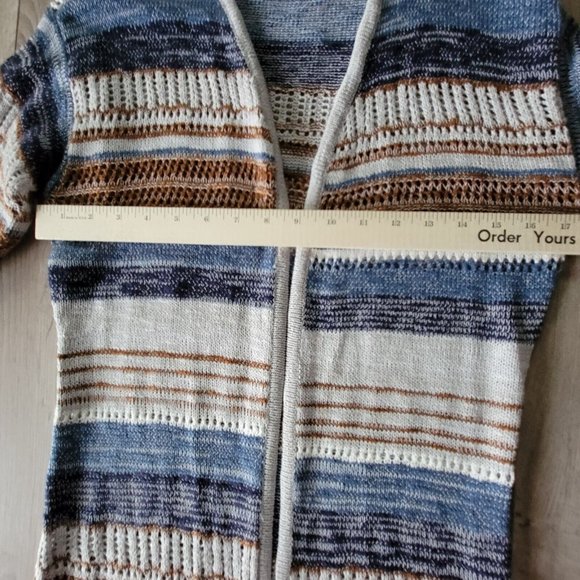 Anthropolgie Heany Striped Womens Cardigan XS Multi Fred And Sibel Striped Open - Picture 9 of 10